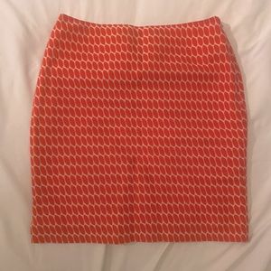 Elegant Orange Ann Taylor Petite Midi Skirt